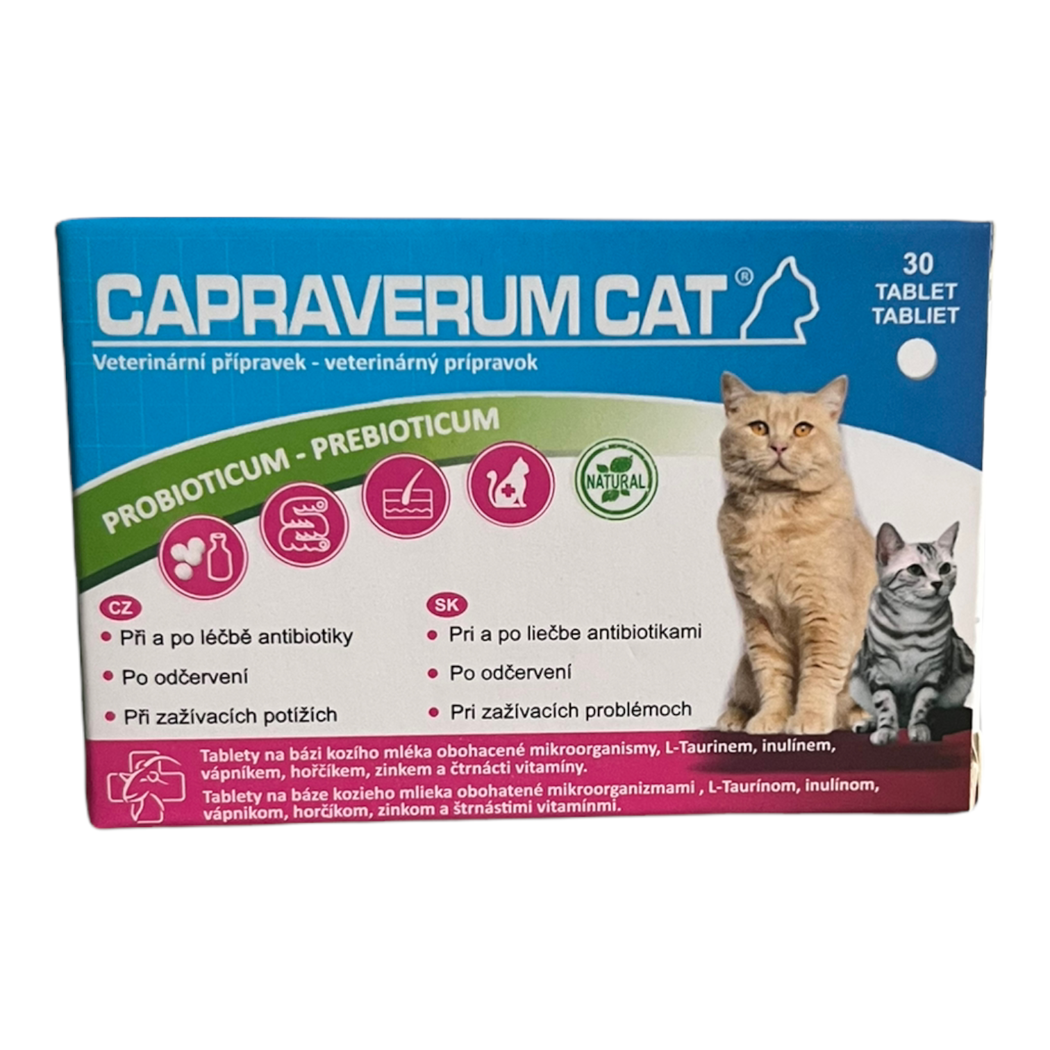 Capraverum probiotika + prebiotika pro dospělé kočky